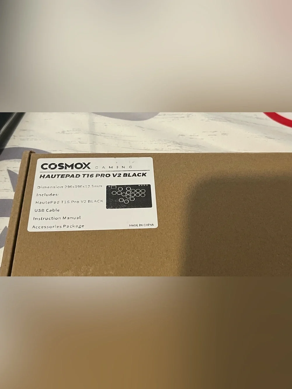 COSMOX HautePad T16 Pro V2 Black Leverless Arcade Controller Hitbox Style USB